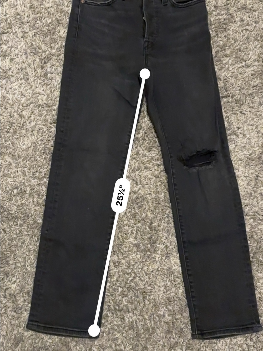 Levi's Black Straight Leg Jeans - Picture 9 of 11